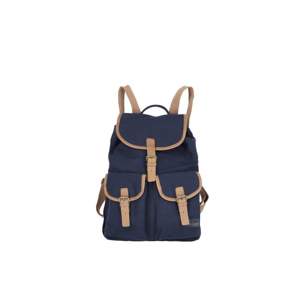 Travelite Hempline Retro Rucksack mit Überschlag Marine