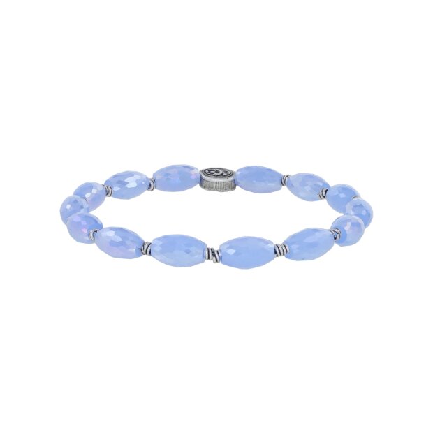 Konplott Armband elastisch Petit Glamour d´Afrique blau Antik Silber