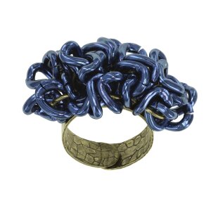 Konplott Ring Unchained metall blau Antik Messing