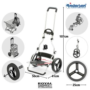 Andersen Royal Shopper IPEK Ma Fahrradanhänger 25 cm Dreispeichenrad