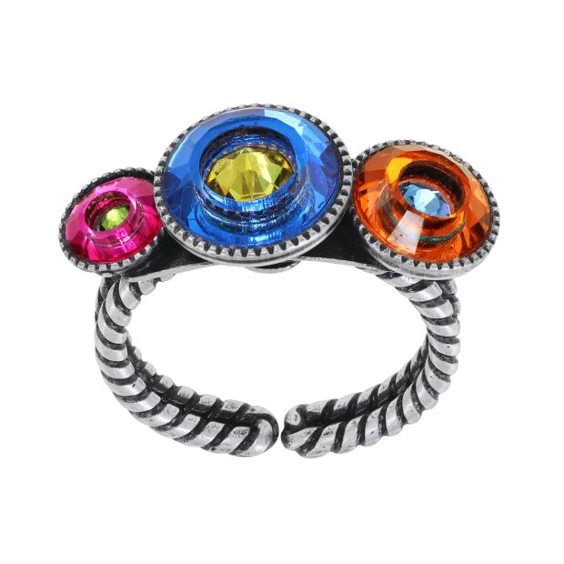 KONPLOTT Ring Donutissima multicolor antik Silber