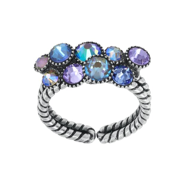 KONPLOTT Ring Water Cascade blau lila antik Silber Fingerring