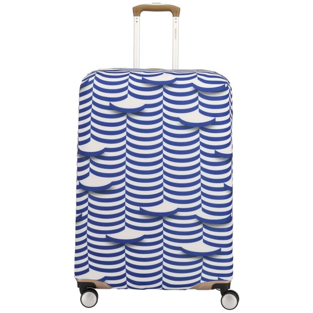 Travelite Kofferschutzbezug Kofferschutzhülle Kofferhülle Größe L Luggage Cover  Größe L blau/weiße Wellen