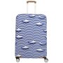 Travelite Kofferschutzbezug Kofferschutzhülle Kofferhülle Größe L Luggage Cover  Größe L blau/weiße Wellen