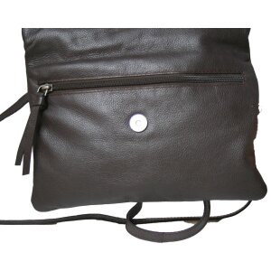 Leder Flap Bag Überschlagtasche Clutch braun