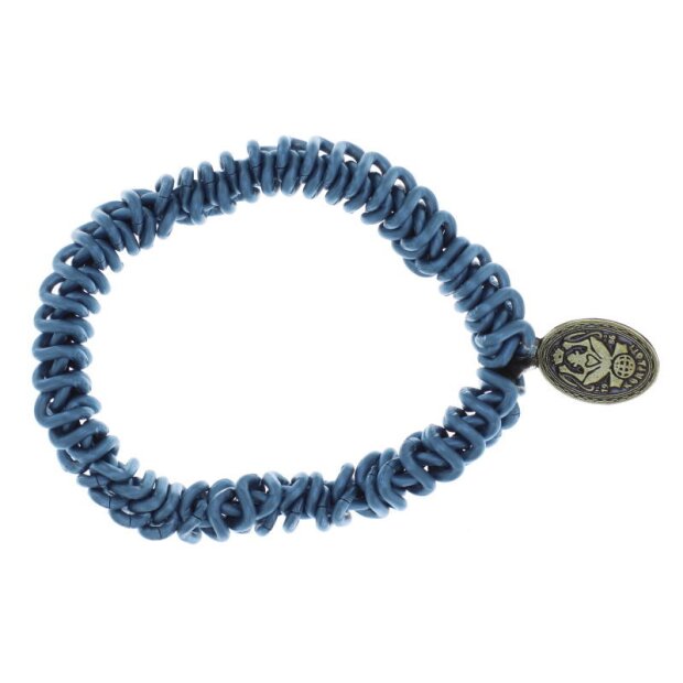 KONPLOTT Armband Bead Snakes  blau Messing