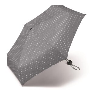 Happy Rain Taschenschirm Essential Regenschirm Ultra Mini dots grau