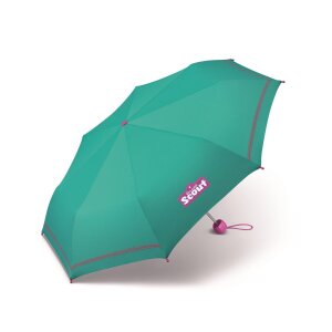 Scout Taschenschirm Regenschirm Kinderschirm mit Reflektionsfläche grün