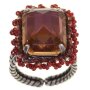 KONPLOTT Ring African Glam Soft Rosalind Pink Brown size M antique silver