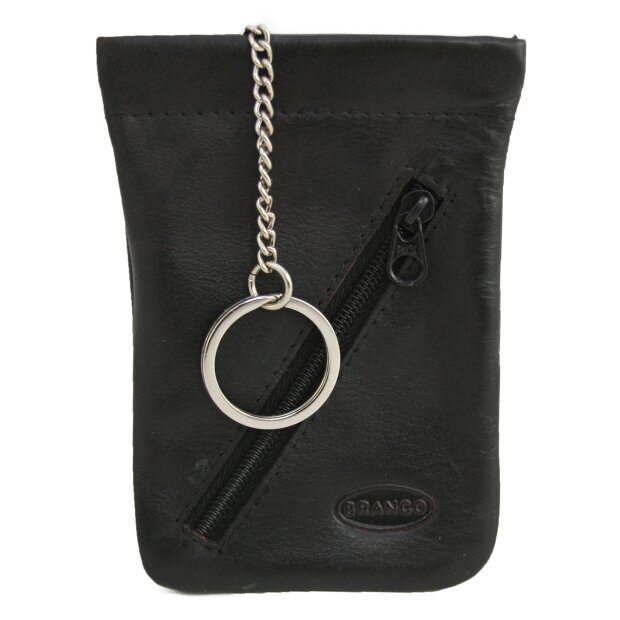 Branco Leder Schlüsselmappe mit Schnappverschluss schwarz