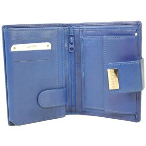Branco Leder Riegelbörse Damenbörse Geldbörse Portemonnaie blau