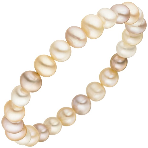 Armband 19cm Süßwasser Perlen multicolor 8-9 mm Perlen