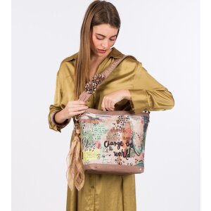 Anekke Shopper Schultertasche Jungle mit Tuch change the world Damentasche BAG