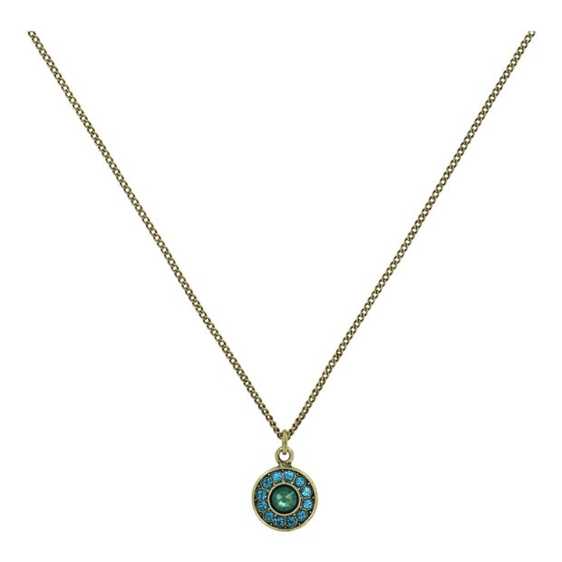 KONPLOTT Halskette mit Anhänger Spell on You blau grün antik Messing
