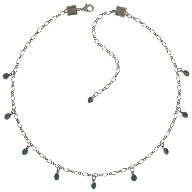 KONPLOTT Halskette Tutui grün emerald Antik Silberfarben