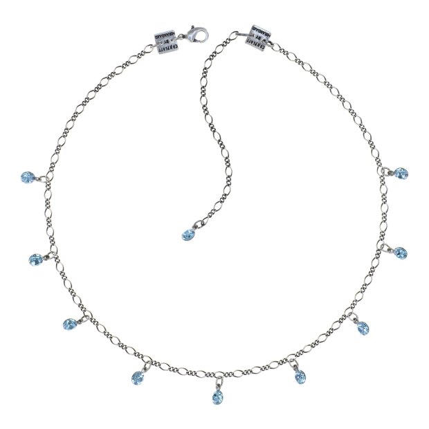 KONPLOTT Halskette Tutui blau Aquamarine Antik Silberfarben